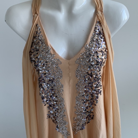 Patrizia Pepe Front silver Sequin Silk Blend Top Tunic Blouse, size 44 M - Picture 4 of 12